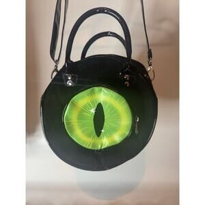 Kreepsville 666 Black Green Cat Eye Backpack Purse Bag Handles &‎ Strap NWT Goth